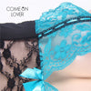 Black, Blue and Lace Corset Chemise